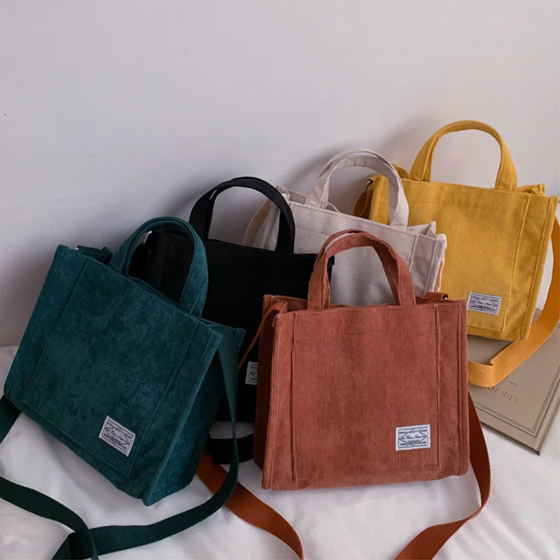 2021 Small Corduroy Bag Womens Shoulder Bag Designer Girls Handbags Female Shopper Bag Crossbody Bag Vintage Book Messenger Bag