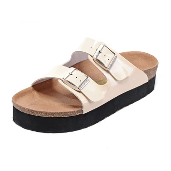 

Birkenstock double button sandals Classic Thicken Bottom Sport Beach Slippers Increased For Ladies