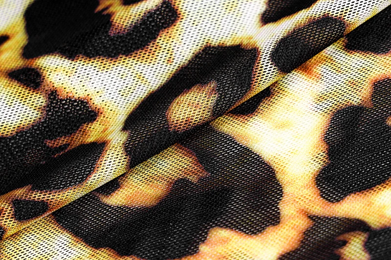 LVINMW сексуальные сетчатые прозрачные леопардовые комбинезоны Макси осень зима женские вечерние облегающие комбинезоны с длинным рукавом