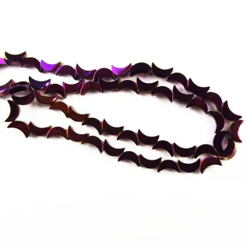 

1 Strand 8x3x2mm Carved Purple Hematite Half-moon Looe Bead 15.5inch
