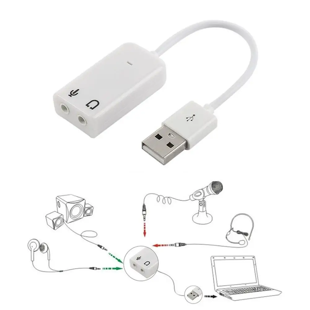 USB 2,0 до 3,5 мм Virtual 7,1 CH наушники 3D внешняя звуковая карта аудио адаптер