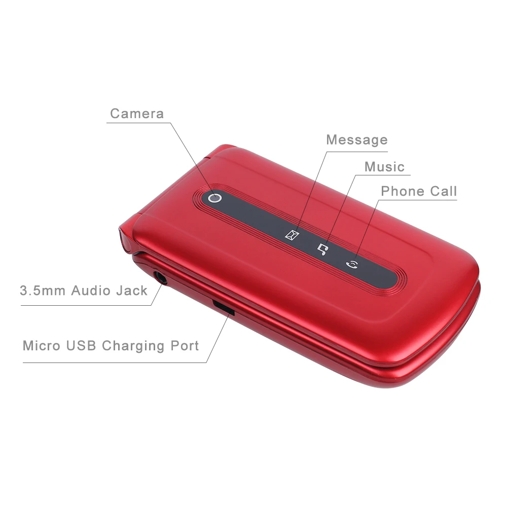 3G Flip Mobile Phone for Elderly with SOS Big