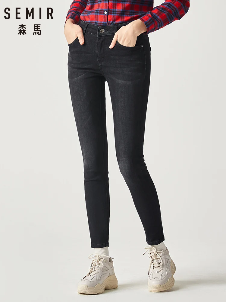 Зимние новые джинсовые брюки SEMIR 2019 женские узкие джинсы с тонкими ногами