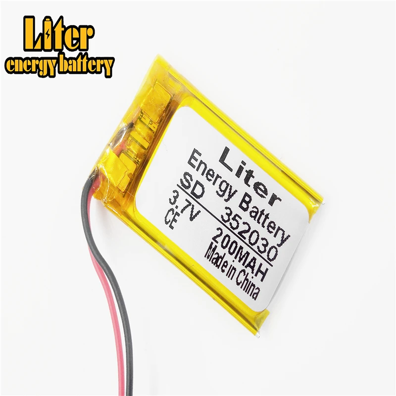 Lithium Ion Battery 352030 3.7V 200mAh Li-polyester Rechargeable Batteries for MP3 MP4 Toy Cell Phone DVR A-CLASS GPS