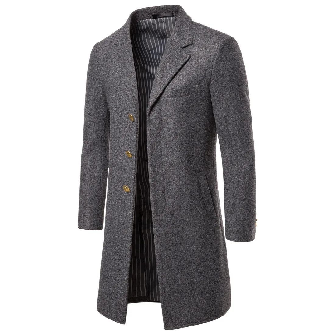 

2019 Autumn And Winter New Style Mid-length Overcoat Large Size Dark Access Control Woolen Cloth Coat Jj-yf603