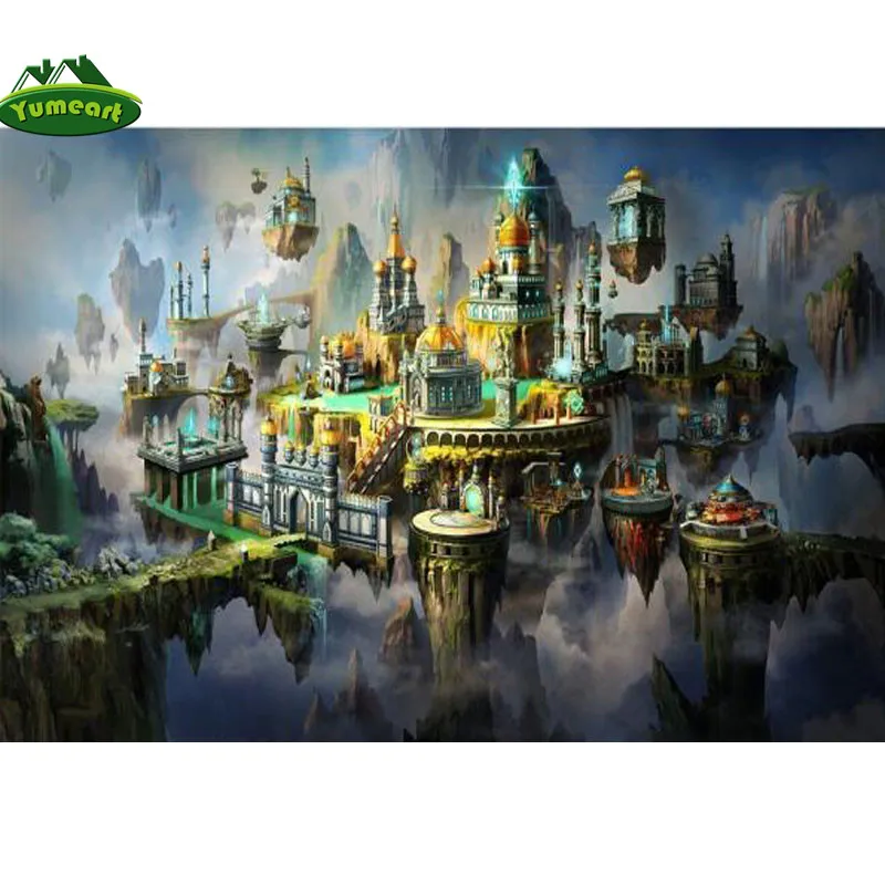 Yumeart Diy Diamond Embroidery Magic Castle 5d Diamond Painting Cross Stitch Floating Palace Stickers Needlework Craft Christmas Diamond Painting Cross Stitch Aliexpress