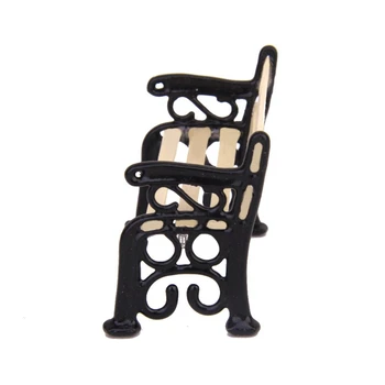 

1/24 Dollhouse Miniature Garden Patio Furniture Park Bench