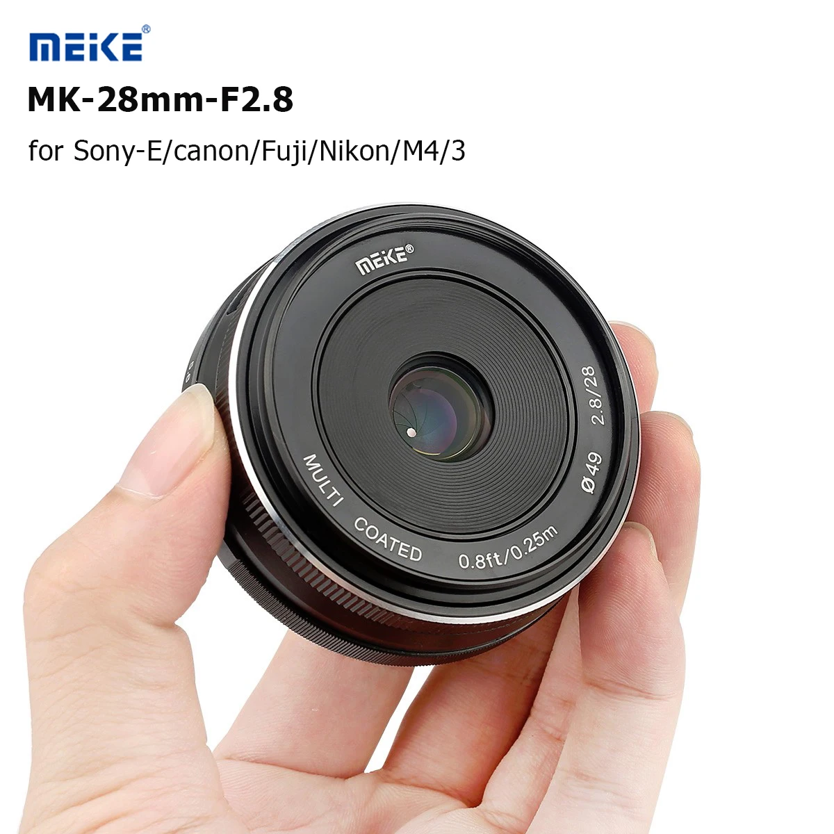 

Meike 28mm F2.8 Camera Lens fixed Manual Focus Lens APS-C for Sony E mount Canon Fujifilm M4/3 Camera