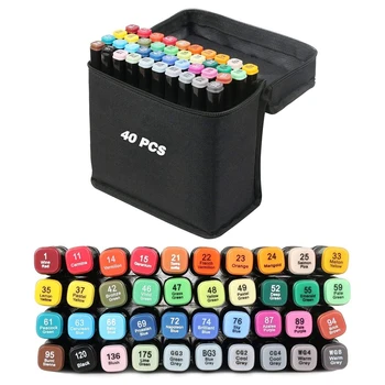 

40 Colors Double-tip Brush Art Paint Drawing Marker Pen Watercolor Pen Sketch Painting Students Art Supplies