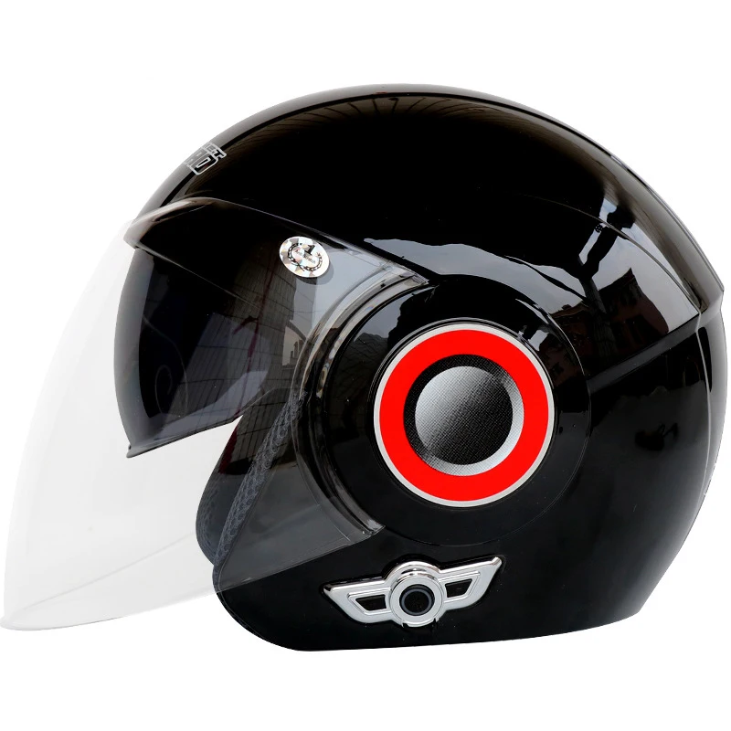

Dual Visor Open Face Half Headset Built-in Speaker Bluetooth Motorcycle Helmet