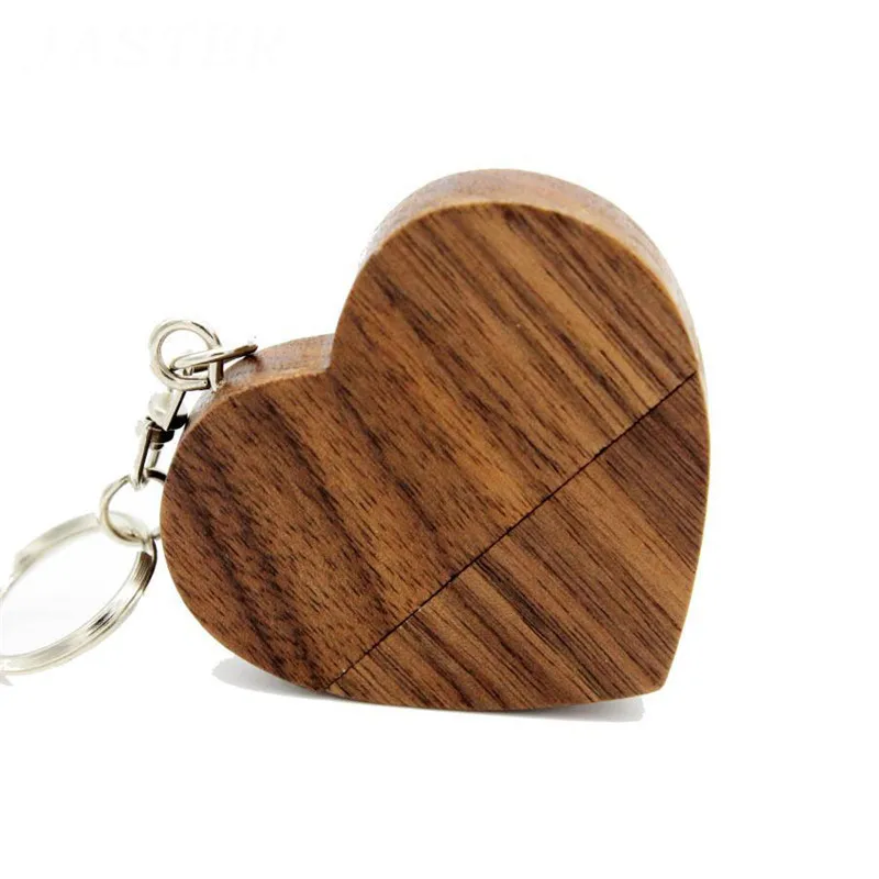 JASTER креативный usb флеш-накопитель с изображением сердца из дерева орехового дерева 4 ГБ 8 ГБ 16 ГБ 32 ГБ 64 ГБ usb 2,0 в подарок флешка с логотипом - Цвет: walnut wood