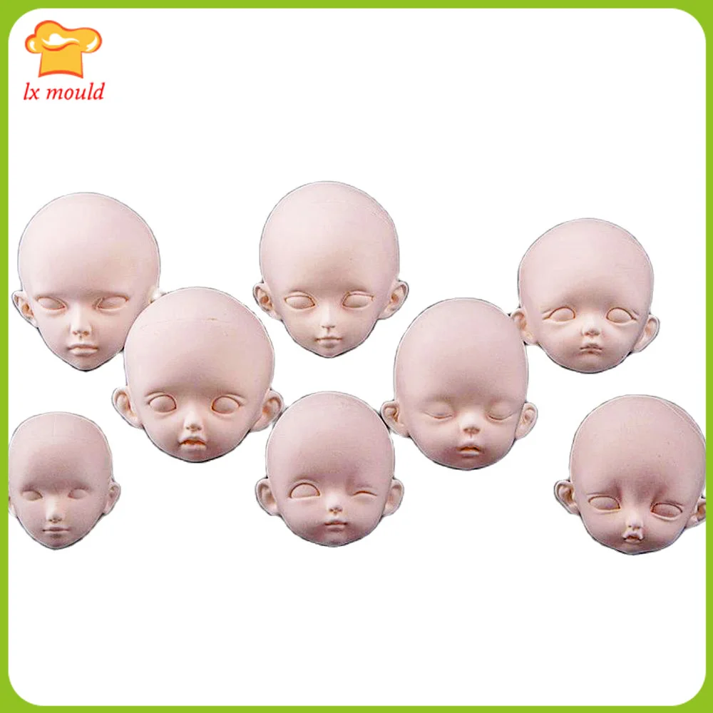 Clay Soft Pottery Figure Face Silicone Molds Doll Shape Mould Baby Face Fondant Moulds