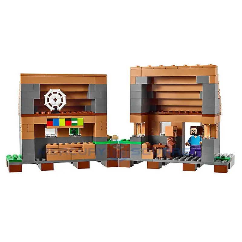 Big Village Building Blocks With Steve & Alex Action Figures Compatible My World Bricks Set Gifts Toys 21128 Big Village Building Blocks With Steve & Alex Action Figures Compatible My World Bricks Set Gifts Toys 21128