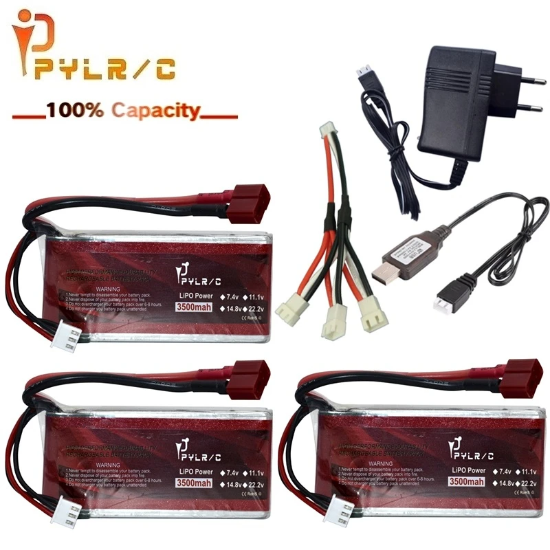 Горячая Распродажа 7 4 V 3500mAh 45C Max 60C RC Lipo Battery Charger Sets для Wltoys 12428 12423 Car feiyue 03 Q39 parts 2s