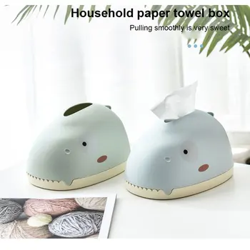 

Cartoon Dinosaur Tissue Box Cute Portable Pumping Tissue Case Living Room Tissue Cover Paper Pouch Desktop Tissue Storage Box