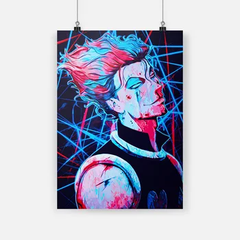 

HunterxHunter Hisoka Morow HxH Anime Framed Wooden Frame Canvas Wall Art Decor Living Room Home Decoration Wooden Painting