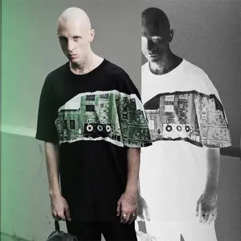 

Best Quality MM6 Maison Margiela Circuit Board Printed Women Men Short Sleeve T shirts tees Maison Margiela Men Cotton T shirt