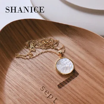 

SHANICE Korean S925 sterling silver necklace Angel baby shell female necklace temperament choker clavicle chain fine jewelry