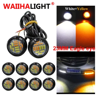 

10Pcs 23MM Eagle Eye LED DRL Light Dual Color Switchback White To Yellow Led Drl Eagle Eye Daytime Light Car Motor Turn Lights