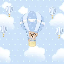 Фон для фотосъемки новорожденных мальчиков на день рождения фон для детской вечеринки воздушный шар медведь облака