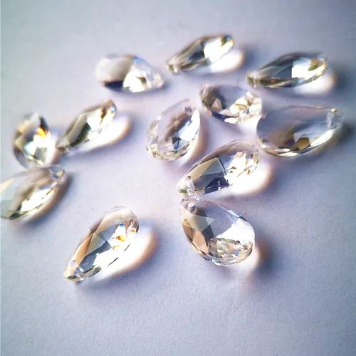 최고 품질 투명 K9 크리스탈 패싯 배 크리스마스 장식품, DIY 썬캐처 펜던트, 로맨틱한 크리스마스 장식, 22mm, 12 개 세트 2