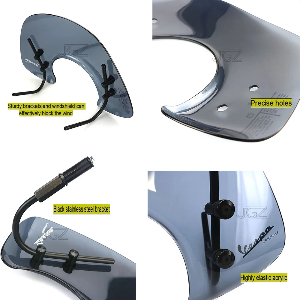 Для VESPA GTS 250 300 спереди акрил Экран лобовое стекло мотоцикла дыма Ветер Дефлектор