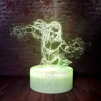 

Novelty 3D Illusion LED Desk Nightlight Colorful Changing Light Model Marvel Hero Captain Marvel Figuras Toys