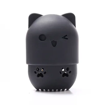 

Face Powder Puff Sponge Box Cat Puff Holder Silicone Cosmetic Storage Case Kitten Silicone Powder Puff Drying Holder TXTB1