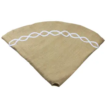 

48 Inch Jute Linen Christmas Tree Skirt Base Floor Mat Cover Ornament for Xmas