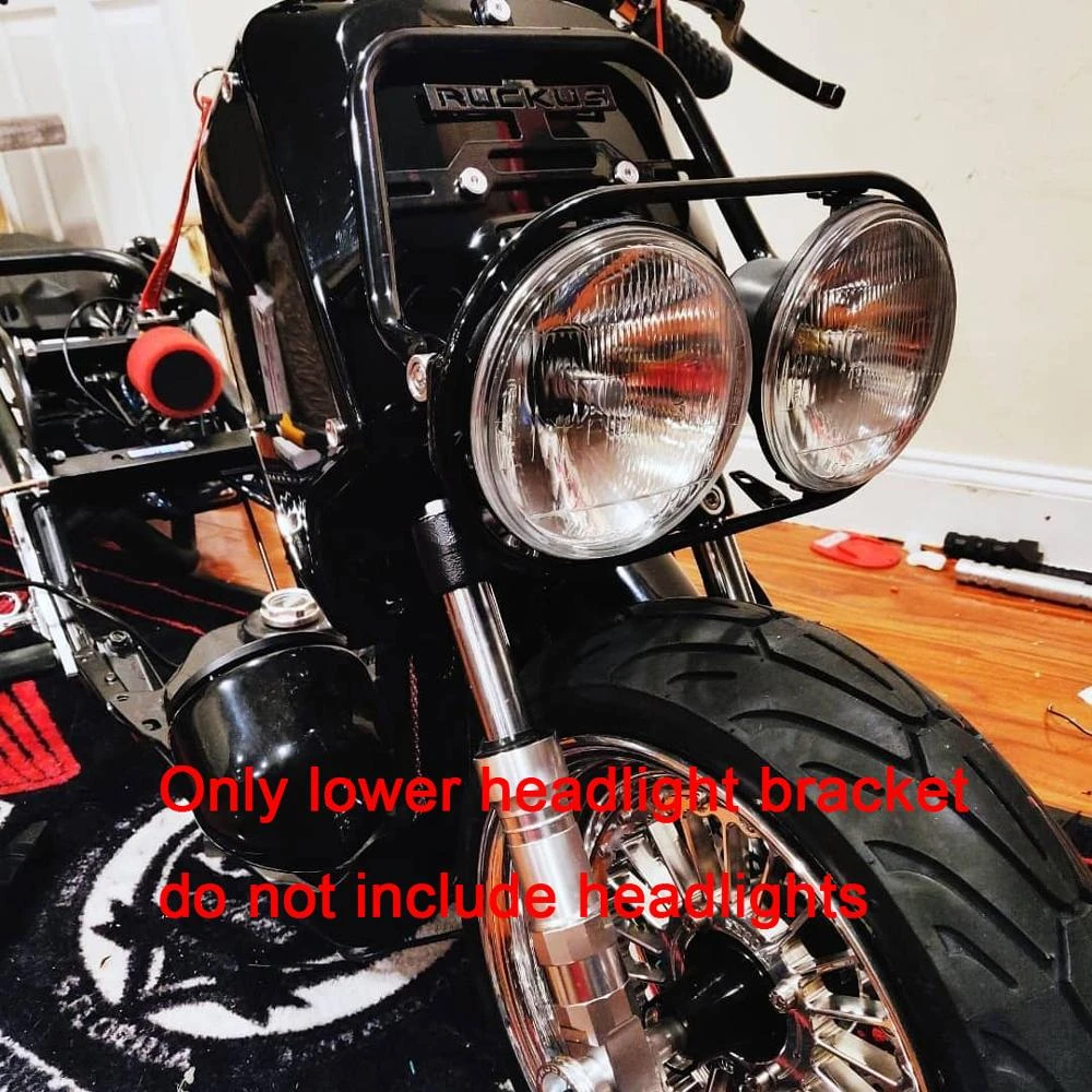 USDM Lowered Headlight brackets Low down headlamp shelf For Honda Ruckus AF58 NPS50 Zoomer GY6 Chuckus Hunter Scooter motorcycle license plate frame