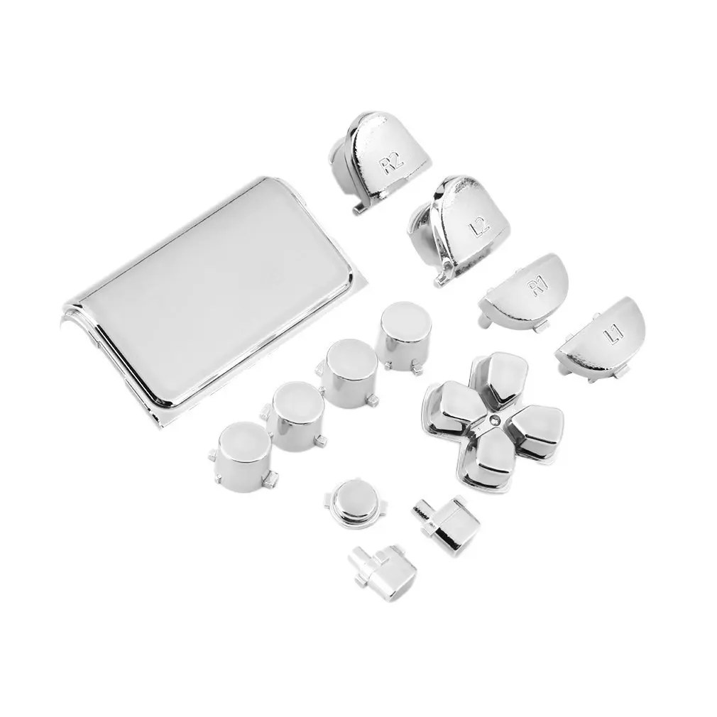 

2017 Newest Full Chrome Button Replacement Mod Game Kit for Playstation 4 PS4 Controller 5 Colors Optional