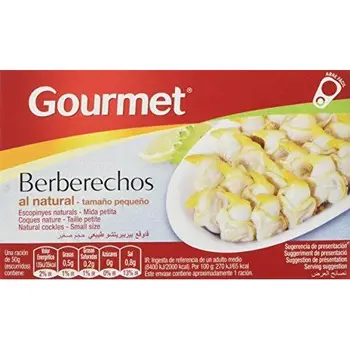 

Gourmet - Berberechos al natural - tamaño pequeño - 58 g - [Pack de 5]