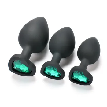 Small Heart-shaped Black Silicone Anal Plug Adult Toys for Men/Women Anal Trainer for Couples Sex Toys Silicone Butt Plug Gay 1