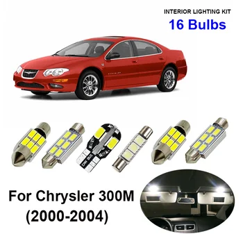 

16pcs White Canbus Car Accessories LED Interior Light Bulbs Kit For 2000-2004 Chrysler 300M Map Dome Trunk Door Plate Lamp
