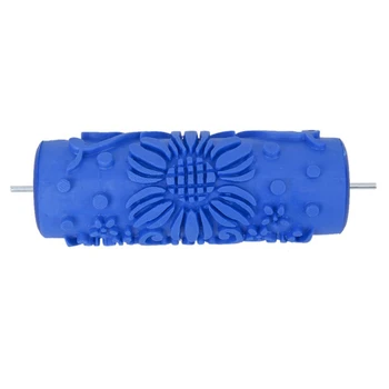 

15cm Wall Decoration Flower Pattern Empaistic Painting Roller for Decorating Machines DIY Blue