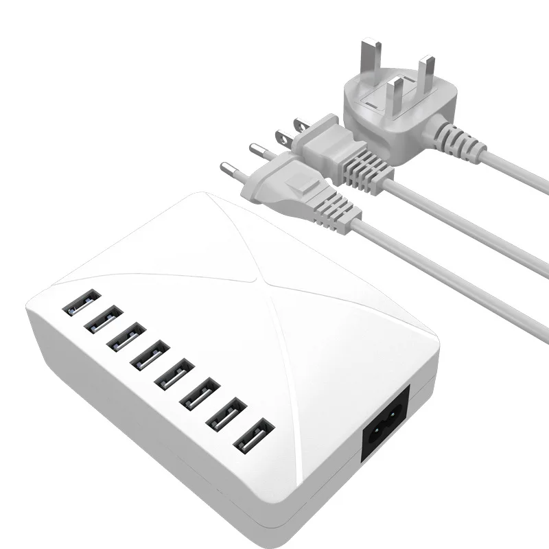 

Multi-port USB Mobile Phone Desktop Charger Power Strip Smart 8USB 5v-40W Fast Charge Power Strip Manufacturers Direct Selling