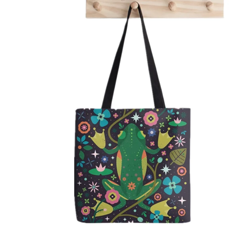 2021 Shopper Bull Terrier dog Tote Bag Painted women Harajuku shopper handbag girl Shoulder shopping bag Lady Canvas Bag