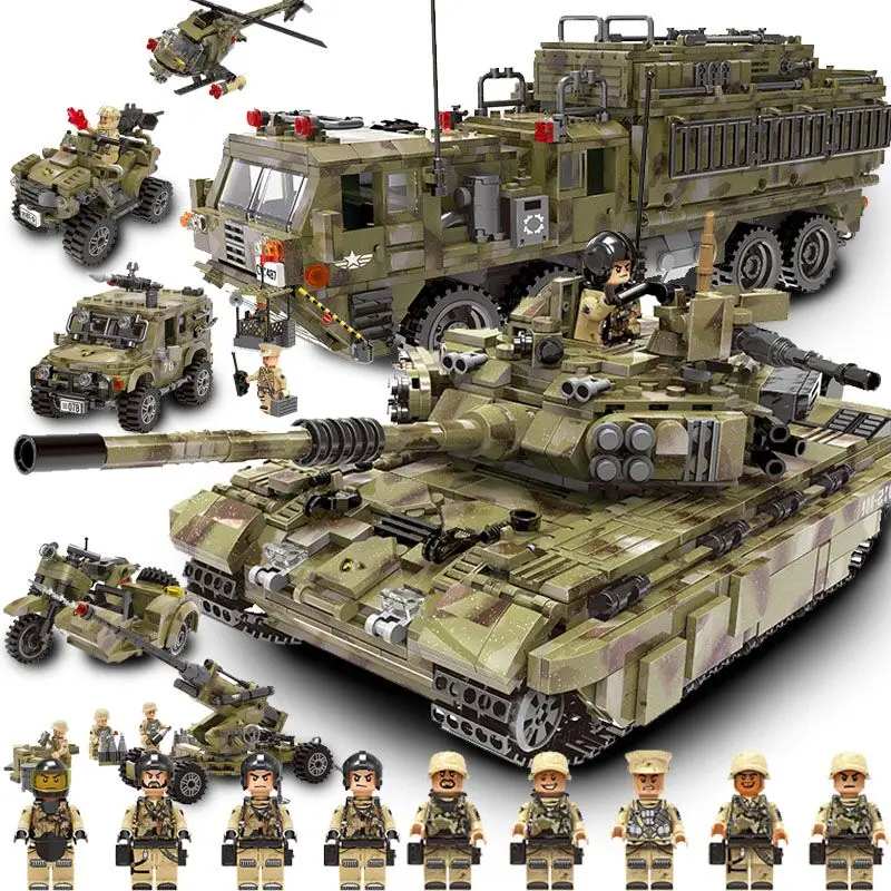 XingBao Compatible with legoed Bricks The Aircraftd Carrier WW2 Tiger Tank Boy Model Kit Assemble B