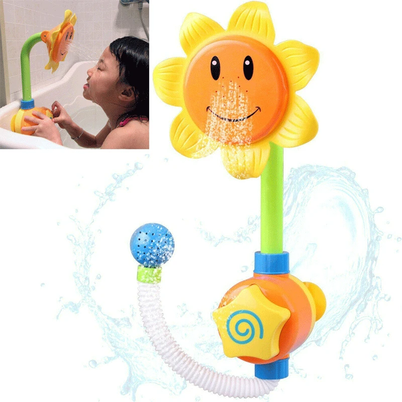 

Children Sunflower Baby Bath Toys Water Shower Spray Bathing Tub Fountain Toy Gifts Shower Bathroom Products