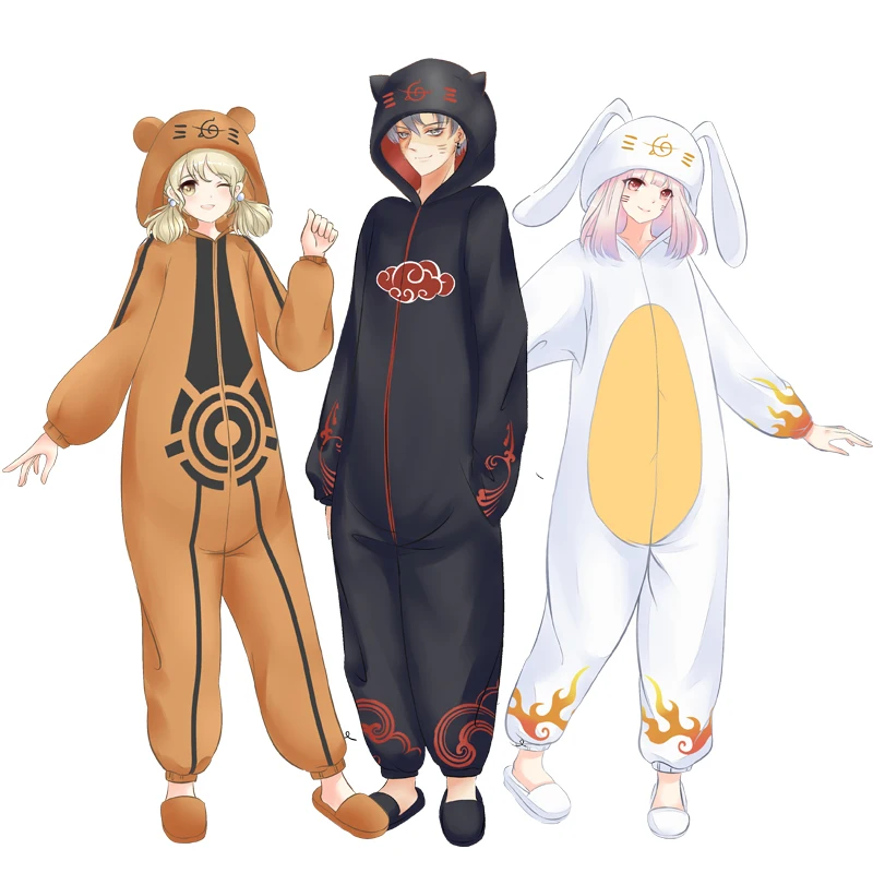 

Limited Editio Naruto Akatsuki Uchiha Itachi Cosplay Costumes Women Man Flannel Pajamas Adult Kids Warm Thicken Jumpsuits Suits