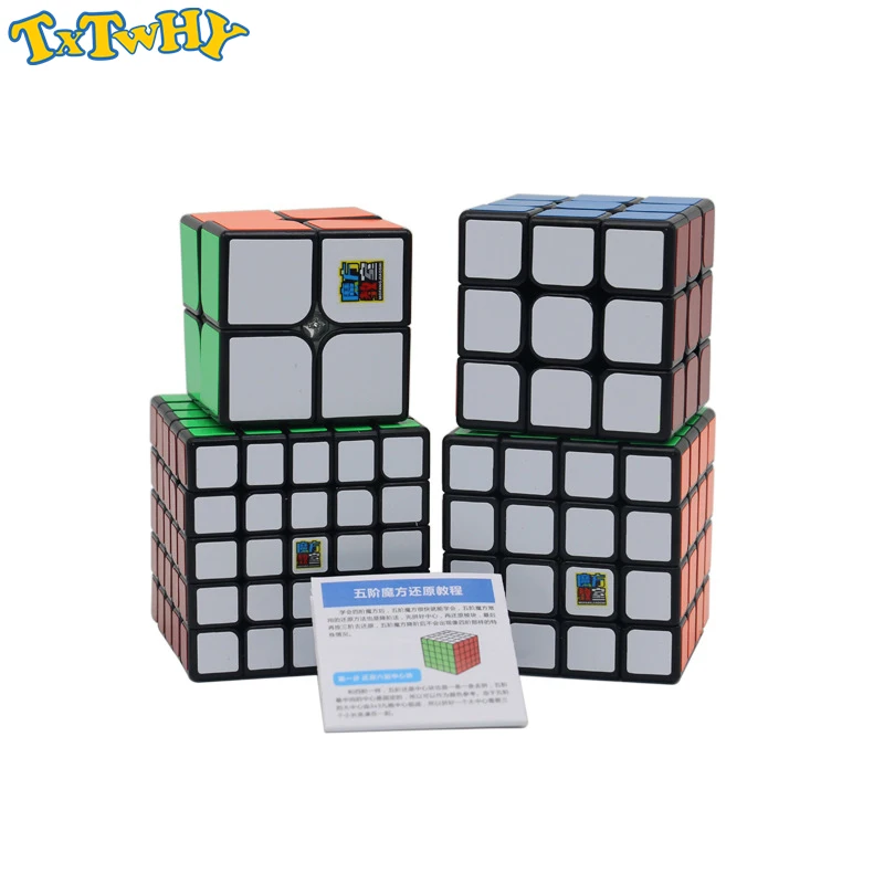 

Speed Cube Bundle, Moyu Mofang Jiaoshi MF2S 2x2 MF3S 3x3 MF4S 4x4 MF5S 5x5 Stickerless Magic Cube 234 Set with Gift Box