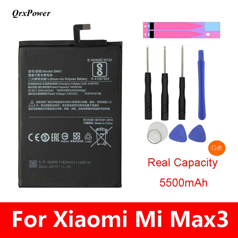 Оригинальный мобильный телефон BM51 аккумулятор для Xiaomi Mi Max 3 реальная емкость 5500