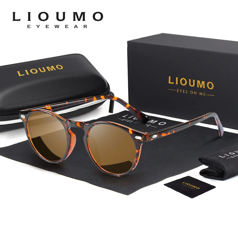 

LIOUMO Brand Round Sunglasses For Women Classic Ultralight TR90 Design Polarized Driving Glasses Men Retro Eyewear oculos de sol