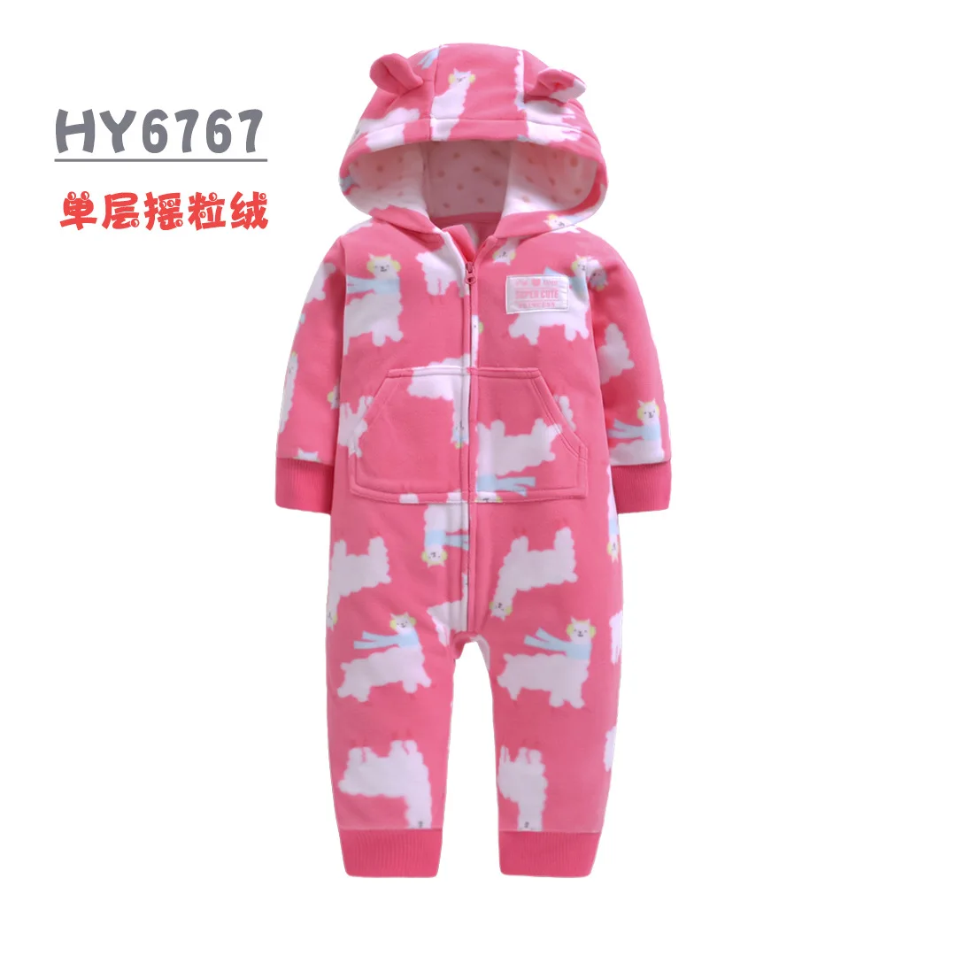 Весенняя одежда для малышей; комбинезон для малышей; флисовый теплый костюм для маленьких мальчиков на молнии; сезон осень-зима; с капюшоном; ropa para bebe - Цвет: HY6767