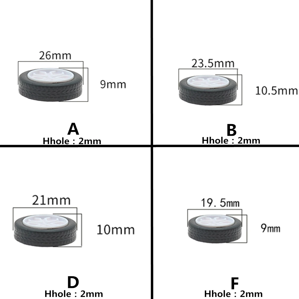 

Round -hole Rubber Wheel Suitable for Small Motor Round Shaft Tire Car Robot DIY Toys Parts