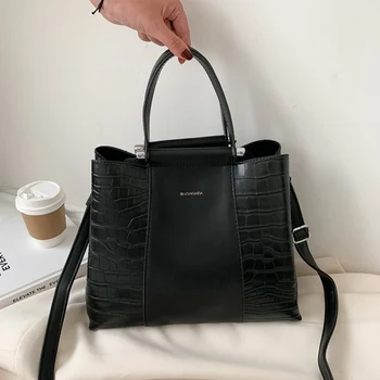 

Vintage Stone Pattern Pu Leather Messenger Shoulder Bags For Women High Quality Handbags Designer 2020 New OL Crossbody Bags