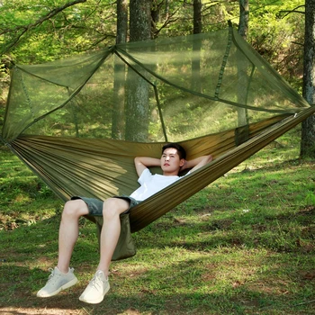 

Outdoor Ultralight Parachute Hammock Hunting Mosquito Net Double Person Sleeping Bed Camping Portable Hammock