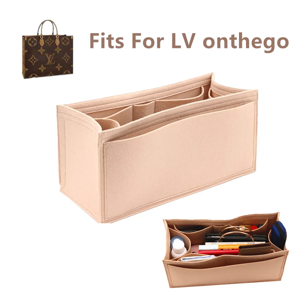 Tanie Pasuje do onthego filc Cloth Insert organizator do torby torebka do makijażu shaper on the go Organizer przenośne torby kosmetyczne
