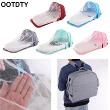 Портативный рюкзак кровать с игрушками для ребенка складная детская кровать путешествия Защита от солнца москитная сетка дышащая детская корзина для сна