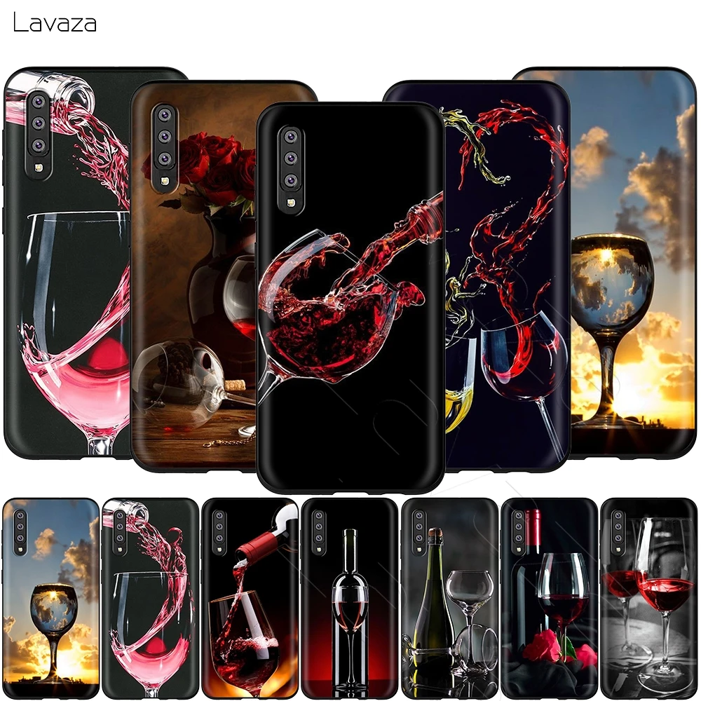 Lavaza Classy Red Wine Glass Bottle Case for Samsung Galaxy A2 J4 Core J6 J7 DUO J8 Prime A20E A70S 2018 |